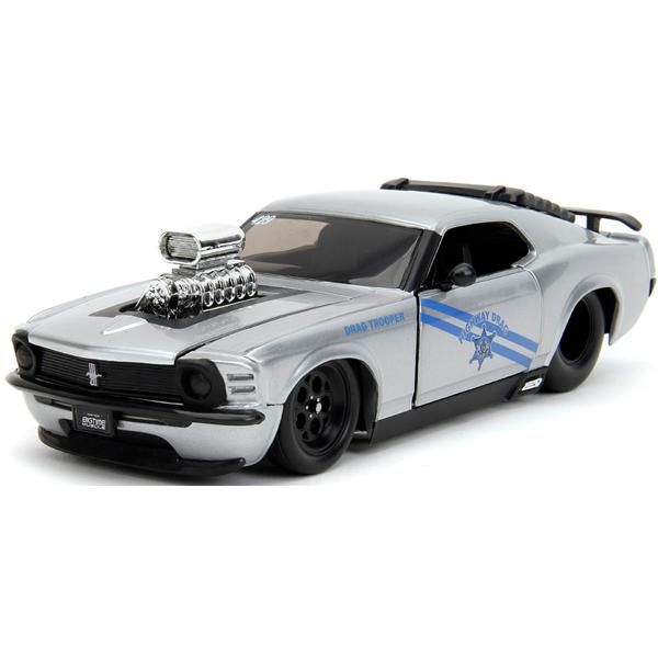 新品 JADA TOYS 1/24 1970 フォード マスタング ボス 429 シルバー/ハイウェイ ドラッグ 完成品ダイキャストミニカー JADA35021 [佐川急便]