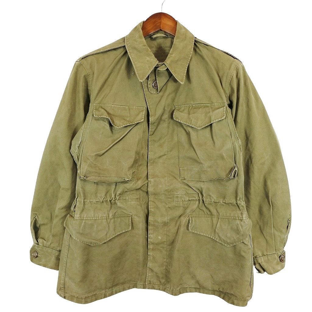 50年代 米軍実物 U.S.ARMY M-51 フィールドジャケット ミリタリー オリーブ (メンズ R-S) O4701  古着