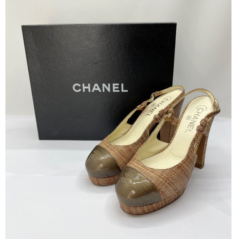 ◇◇CHANEL シャネル サンダル ブラウン SIZE 38 C5007 ブラウン