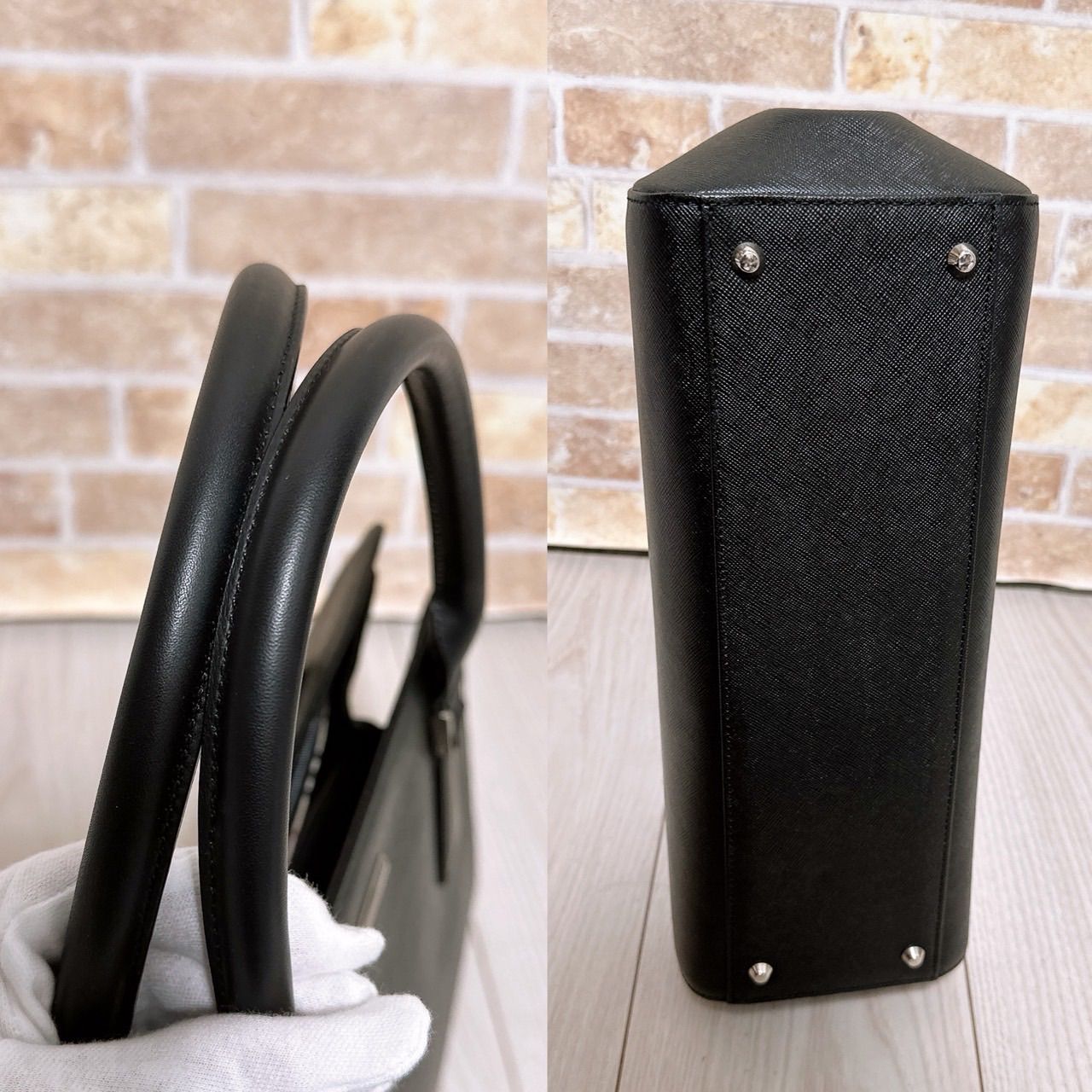 美品)Burberry (バーバリー)トートバッグ レザー ブラック - メルカリ