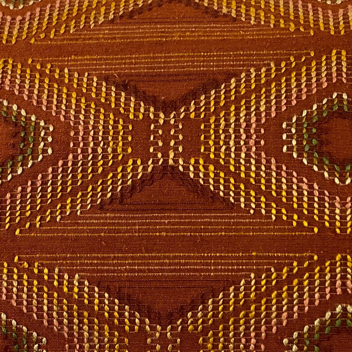 本場琉球紅型 正絹 紬地 九寸名古屋帯 鮮やさと落ち着きを備え