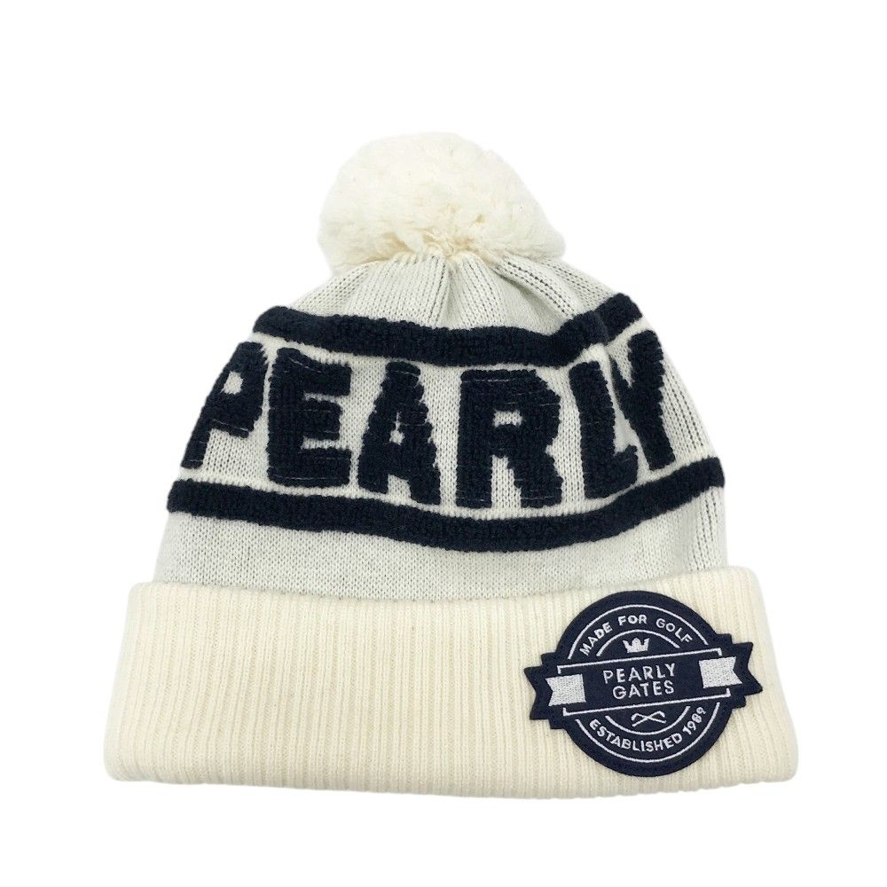PEARLY GATES パーリーゲイツ ニット帽 ボンボン付 ホワイト系 FR [240101524519] ゴルフウェア ストスト