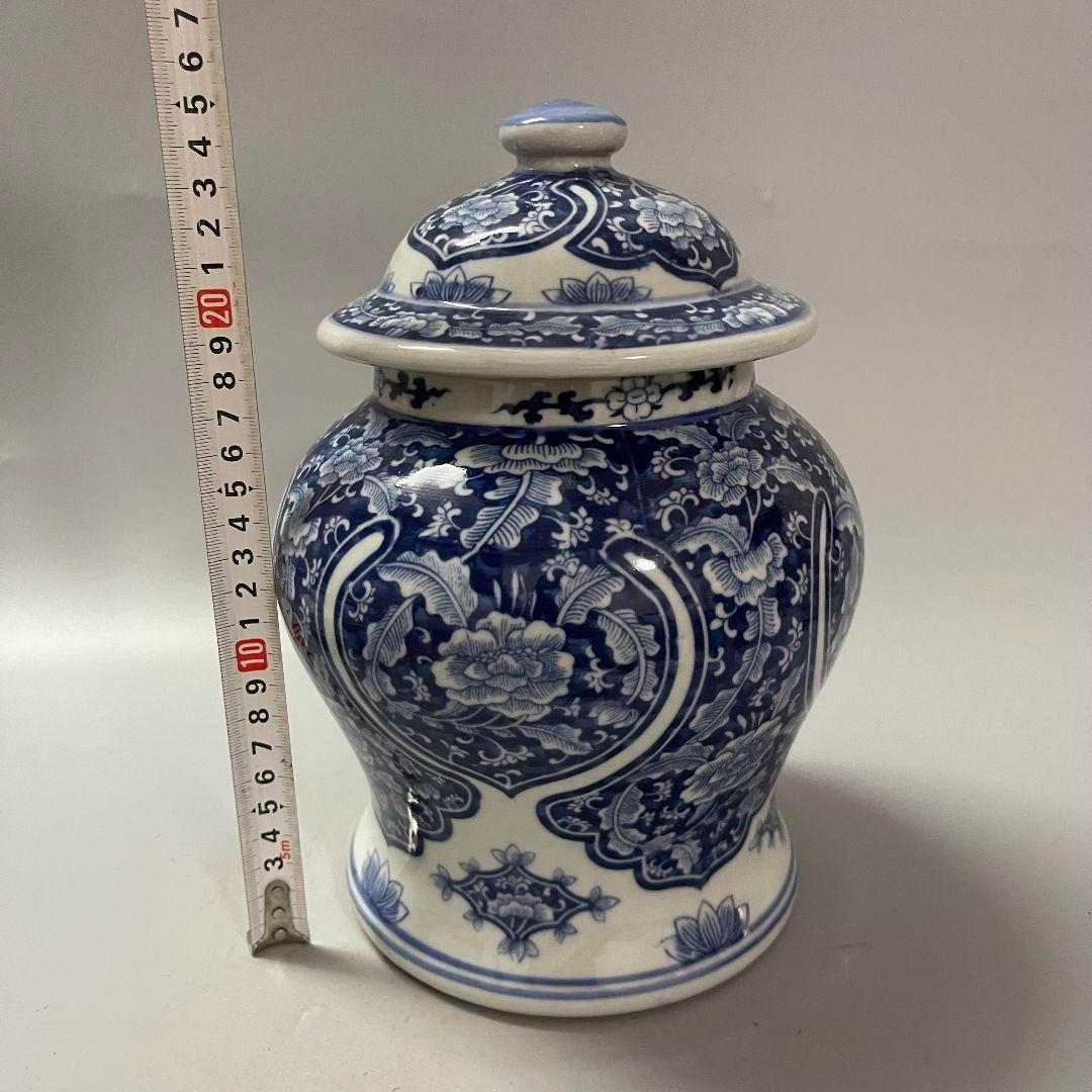 清末期青花磁器将軍壺 景徳鎮 陶磁器 装飾品 現代工芸品 美術品 置物 清末期青花磁器将軍壺 景徳鎮 陶磁器 装飾品 現代工芸品 美術品