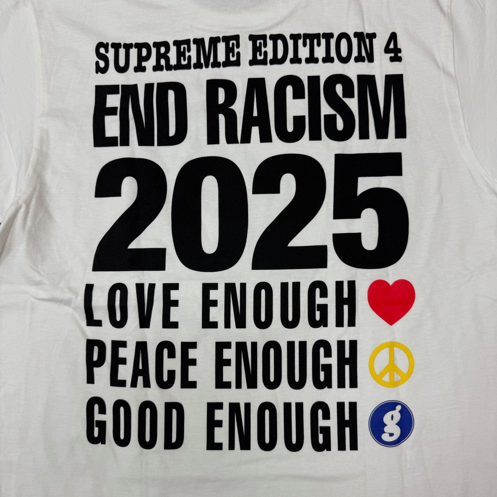 未使用品 Supreme x GOODENOUGH End Racism Tee エンド レイシズム T 