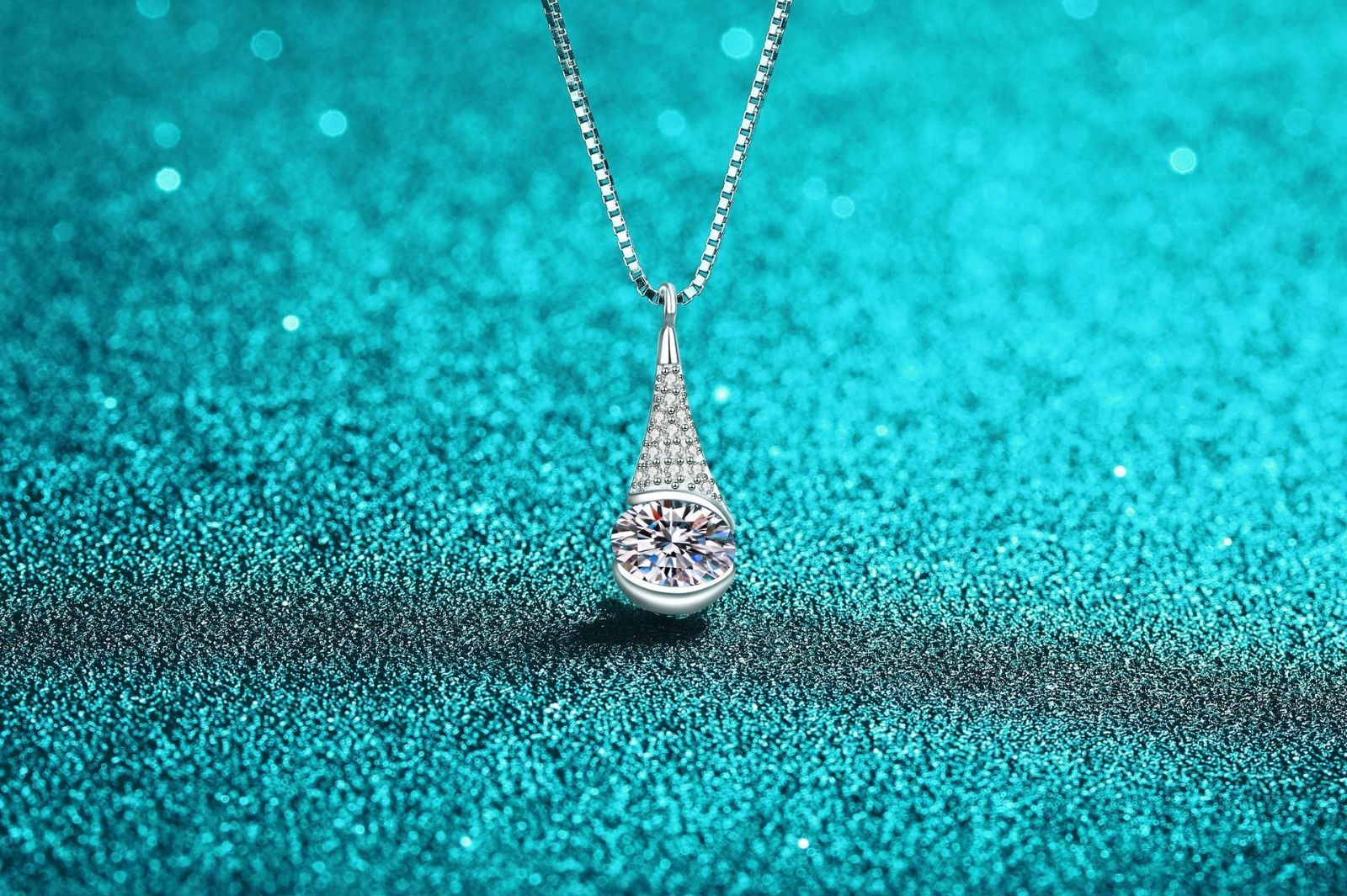 モアサナイト　ネックレス　15ct 16mm　ペンダント　SV925　特大 モアッサナイト ネックレス ペンダント 1ct シルバー925