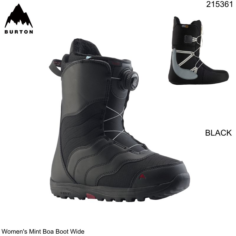 スノーボード ブーツ レディース バートン ミント 24-25 BURTON Women's Mint Boa Boot Wide BLACK スノボ ブーツ ボア 日本正規品