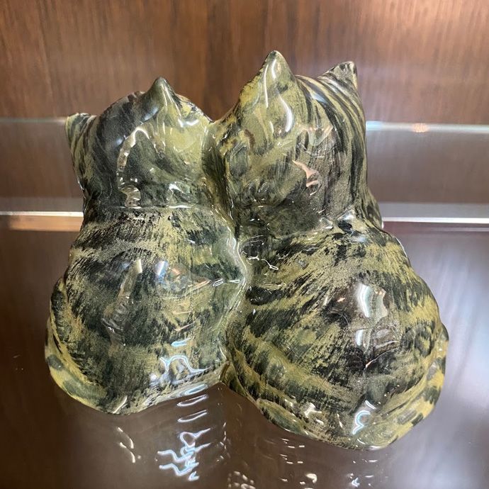 ヴィンテージ 雑貨 置物 フィギュア ツインキャット ペルシャ猫 サバトラ Beswick ベズウィック イギリス 1955-1972年頃 14A1037