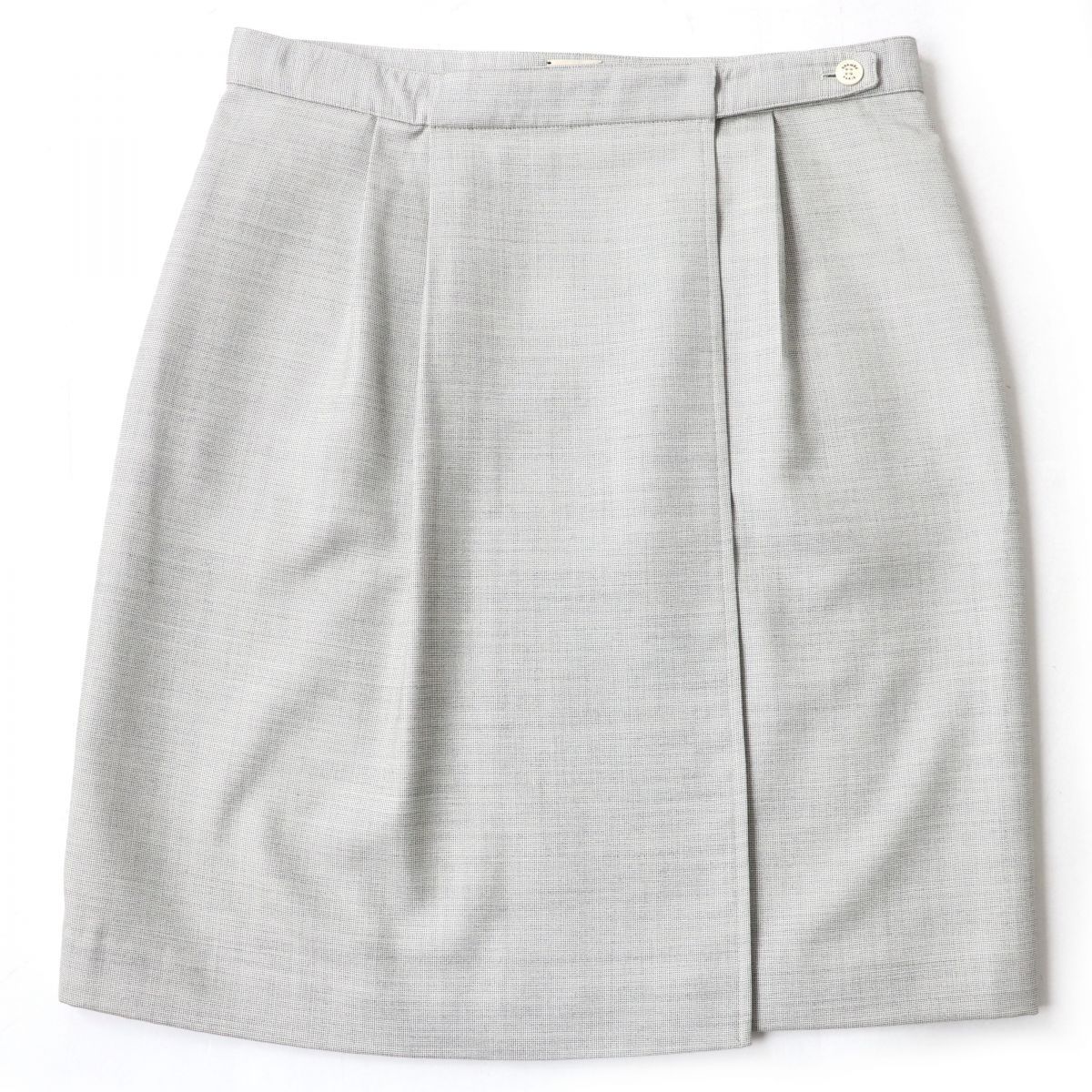 極美品☆正規品 HERMES エルメス 膝丈 シルク混 ロゴボタン付き ラップ