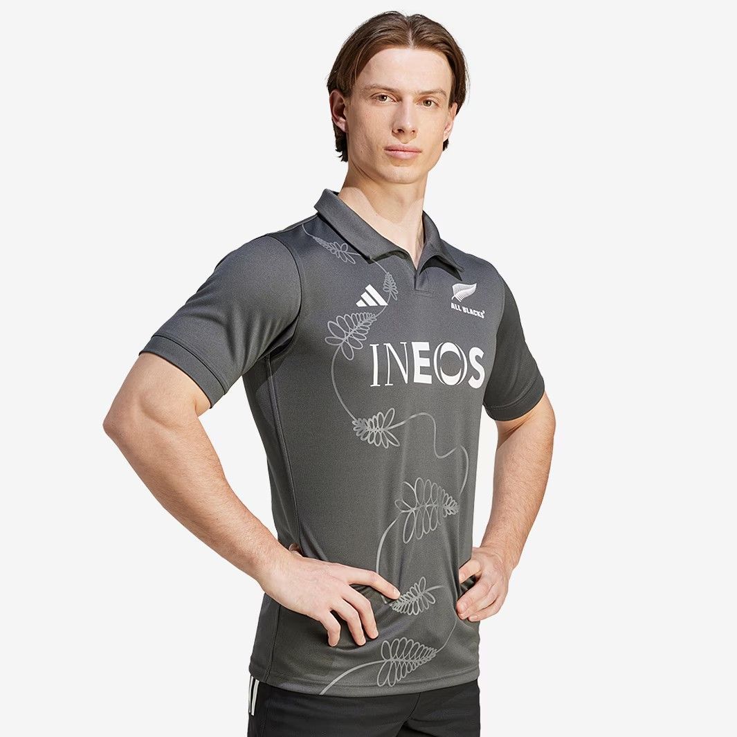 XLサイズのみ アディダス ラグビー ニュージーランド代表 オールブラックス トレーニング ジャージ グレー 灰 公式モデル 日本未発売
