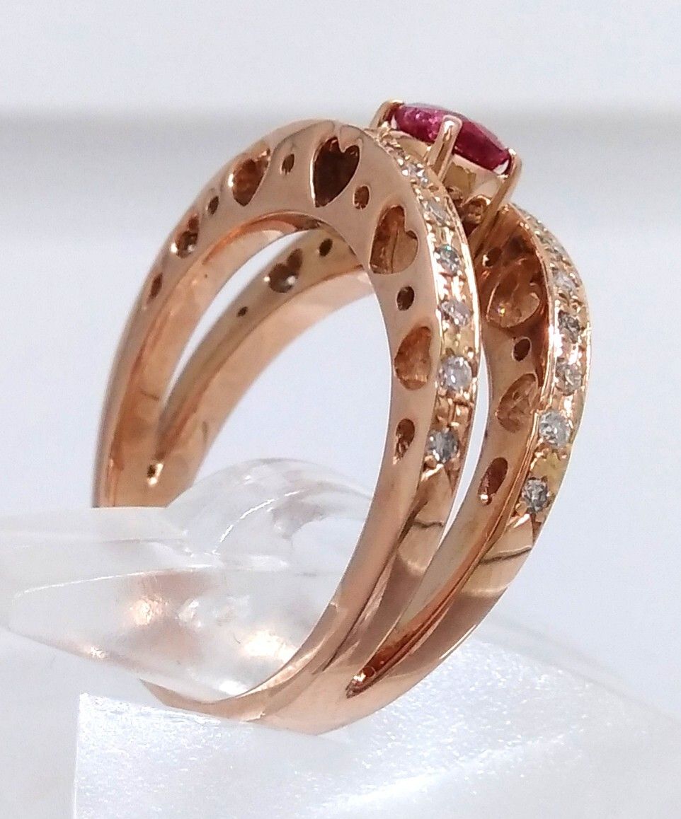 K18&PT　リング　天然ルビーダイアモンド 新品仕上げ済/ソーティング付】 K18 天然ルビー 0.33ct 天然