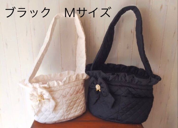 黒 Mサイズ ボンボンコピーヌ ペット犬用 スリングバッグ
