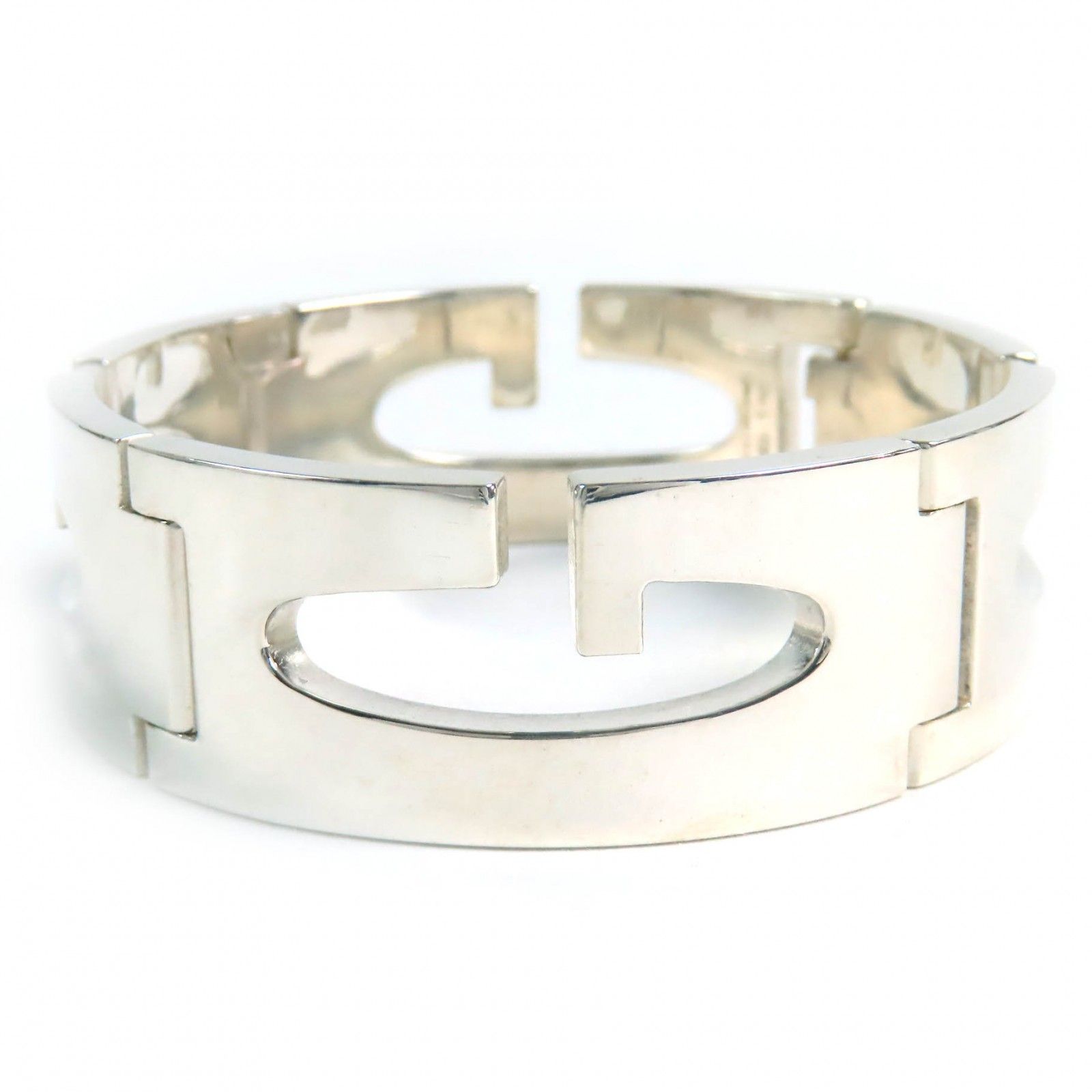 グッチ ブレスレット バングル プレート シルバー 925 トムフォード 極美品△GUCCI グッチ 90S-00S トムフォード期 オールドグッチ G