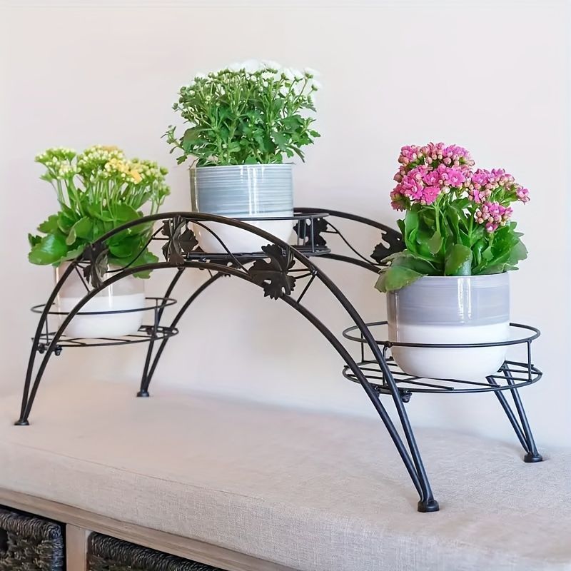 エレガントフラワースタンド - 2層デザイン 観葉植物・花瓶 2層デザイン エレガントフラワースタンド 観葉植物花瓶