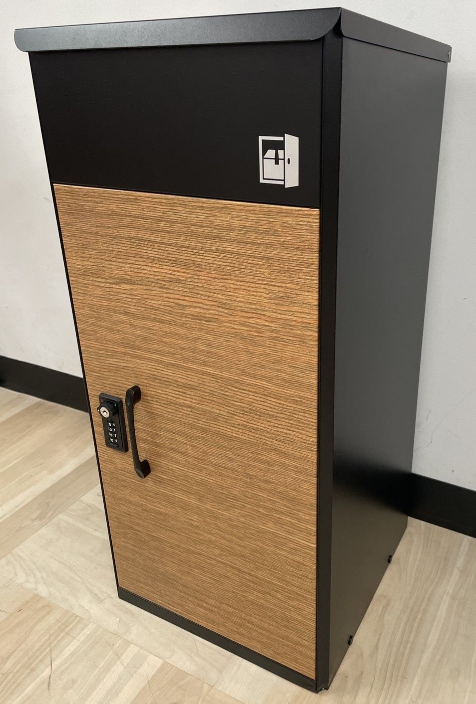 アウトレット 宅配ボックス ルスネコボックス 大容量 ブラック×横木目×シンプルロゴ T861