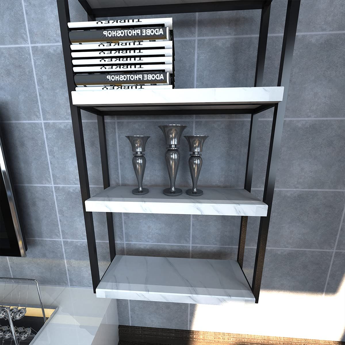 大理石シール 白い大理石風壁紙シール