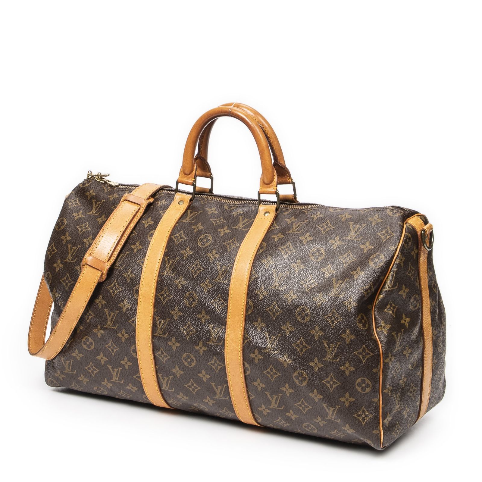 LOUIS VUITTON ルイヴィトンキーポル バンドリエール茶色モノグラムキャンバスAB