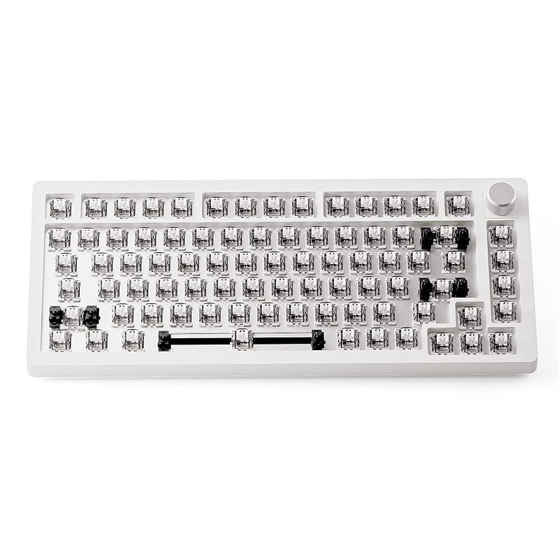 DrunkDeer A75 ラピッドトリガー メカニカルキーボード TKL ゲーム用 高速反応 磁気スイッチ RGB 有線 USB コンパクト 82キー ノブ付き ホワイト ベアボーン キーキャップなし