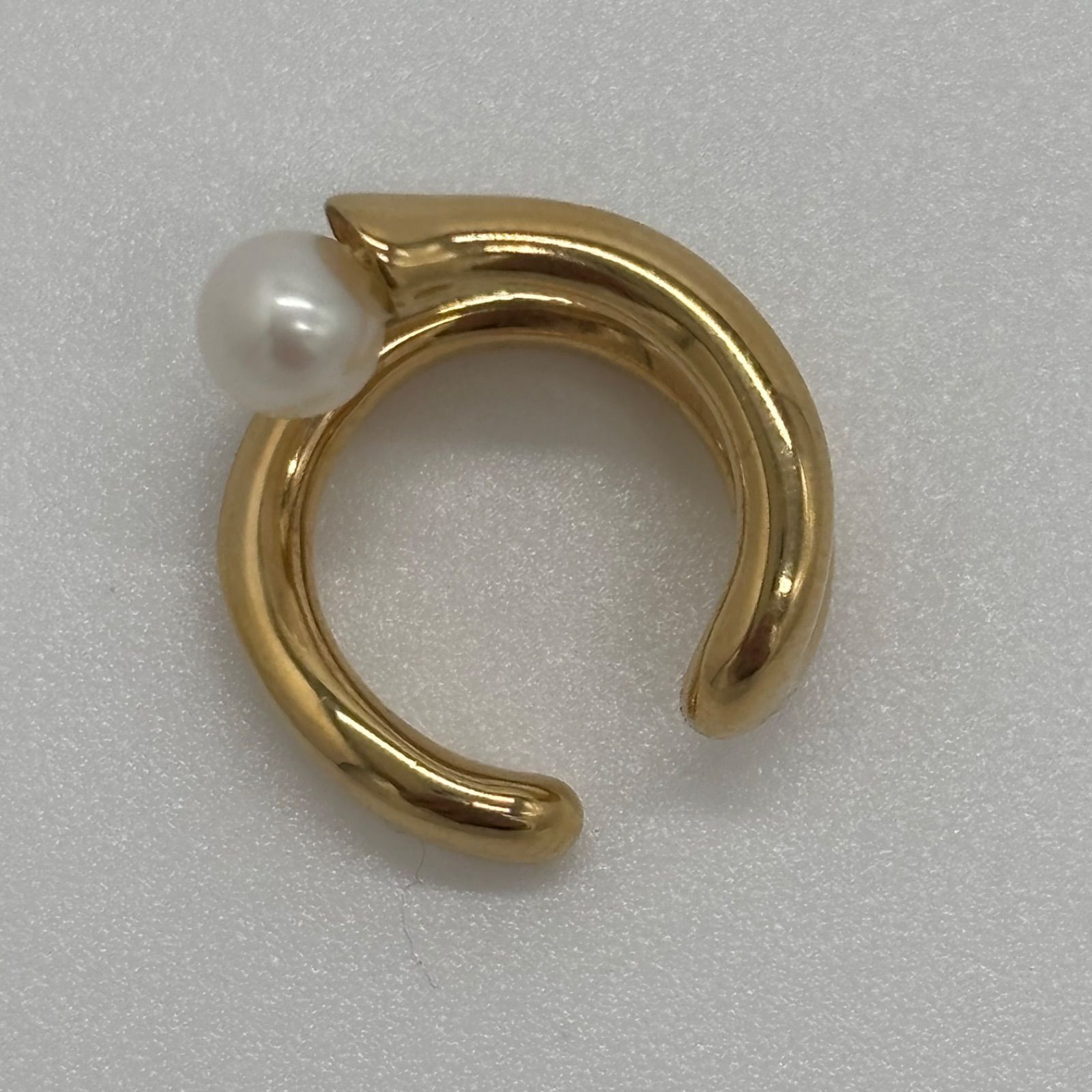 ete 片耳イエローゴールド YG フープピアス (片耳用) ete⭐︎ フープ