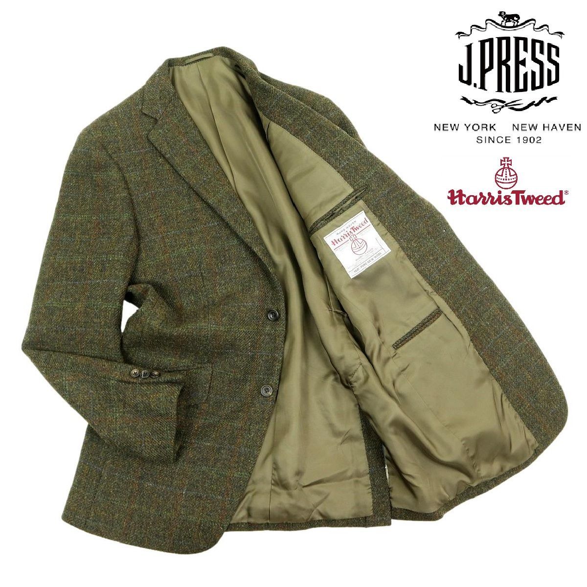 S3489】【極美品】J.PRESS×HARRIS TWEED ジェイプレス ハリスツイード 