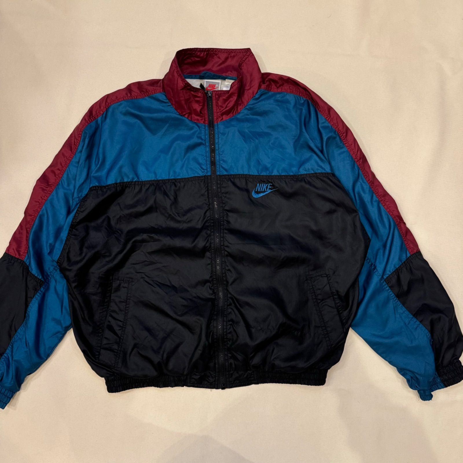 90s 銀タグ NIKE ナイロンジャケット マルチカラー 短丈 ストリート 