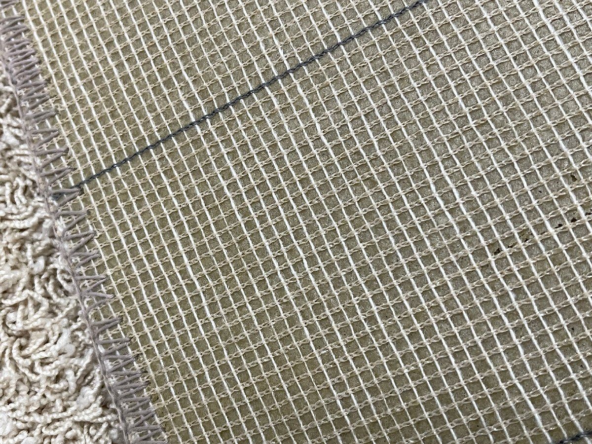 JAB ジャブ 300×300cm 正方形ラグ カーペット 絨毯 アイボリー 無地 シャギー ふわふわ 約6畳用 ナチュラル 貝1240 MARWIL-DEMENAGEMENTS_CH