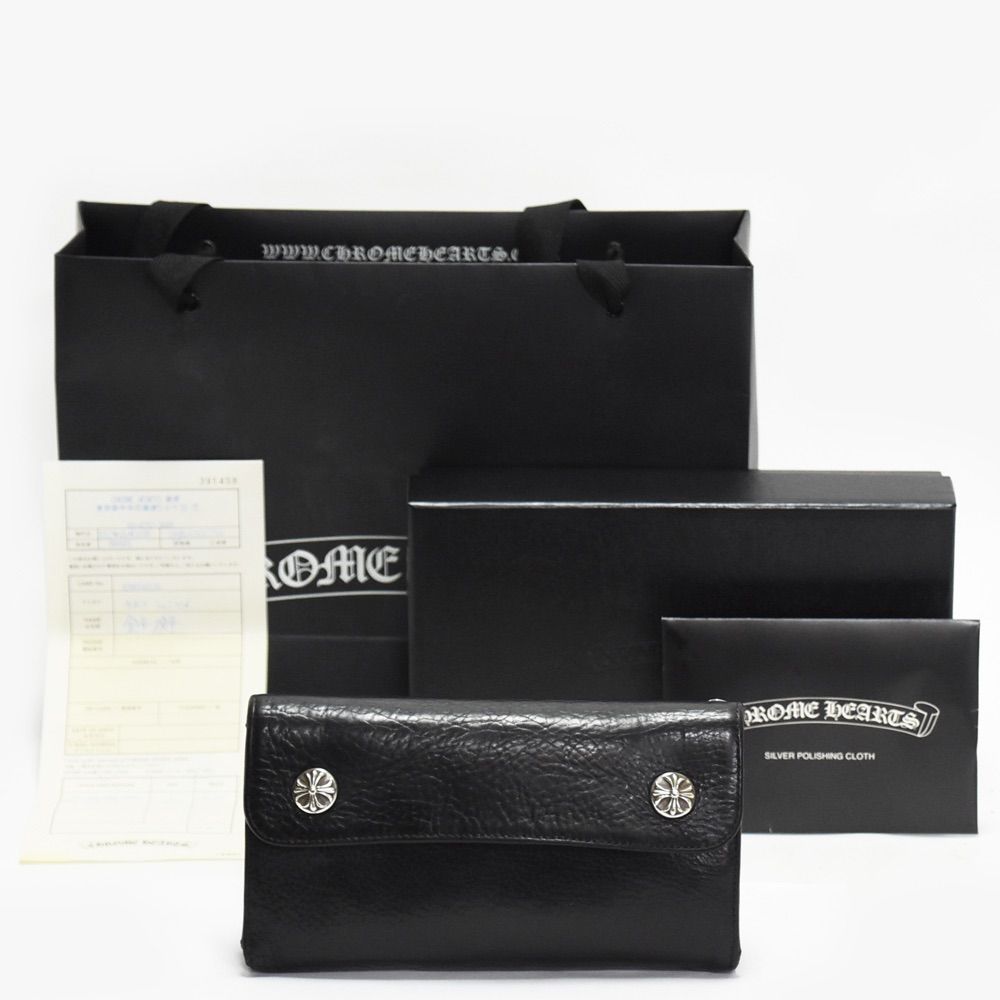 クロムハーツ WAVE 財布 正規店購入 箱 袋 インボイス付属 Chrome Hearts クロムハーツ WAVE CROSS BTN ウェーブ