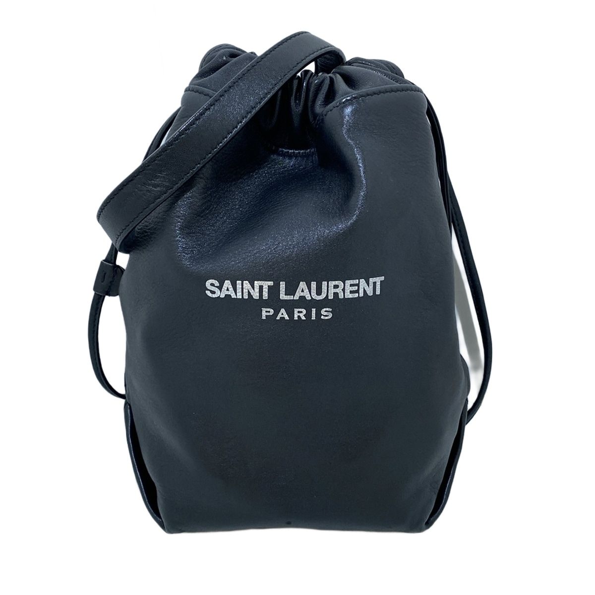 SAINT LAURENT PARIS(サンローランパリ) ショルダーバッグ テディ スモール 583328 黒 チェーンショルダー/巾着 レザー -  メルカリ