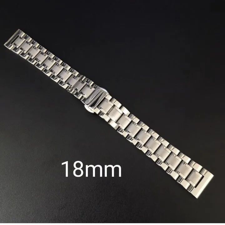 18mm 腕時計 ステンレス ブレスレット シルバー フラットエンド【対応