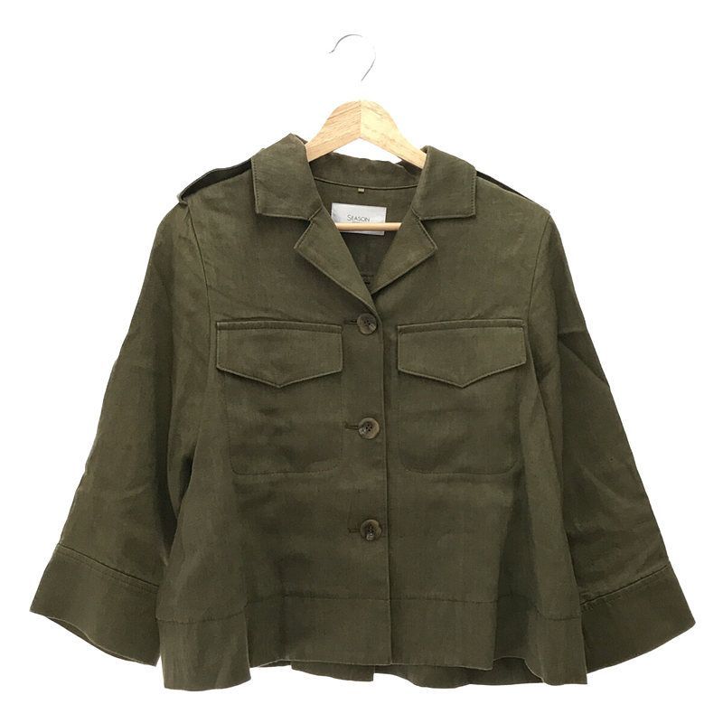 ※よしじゅん 未使用　ラルディーニ リネン混ジャケット46 カーキベージュ よしじゅん 未使用 ラルディーニ リネン混ジャケット46 カーキベージュ