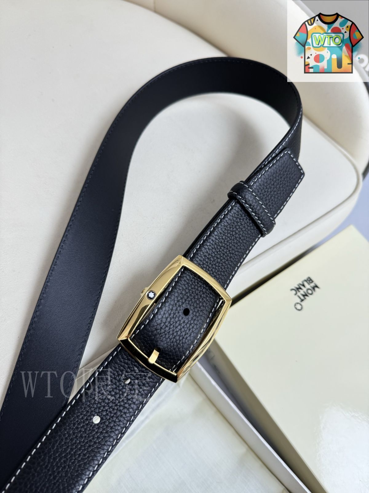 未使用　モンブラン　ベルト　貴重 今日特価】Montblanc モンブラン レザーベルト-1 - メルカリ