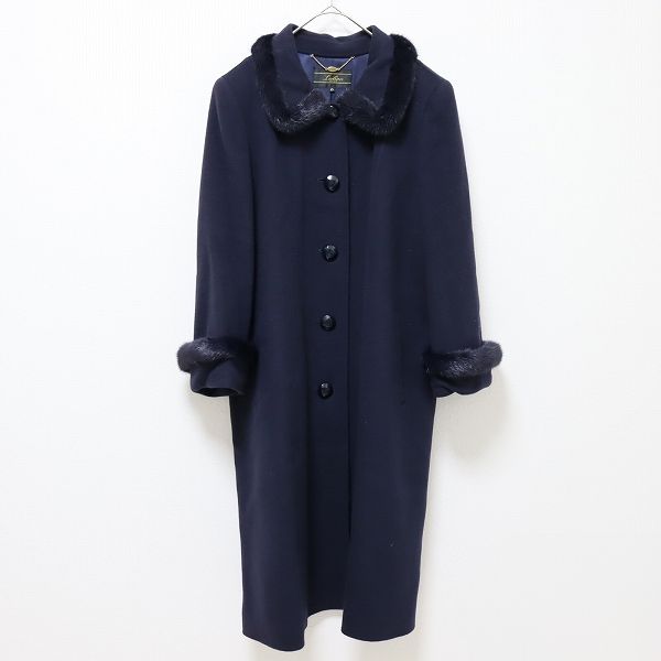 レリアン ミンクファー付き ロング コート ジャケット アルパカ ウール 