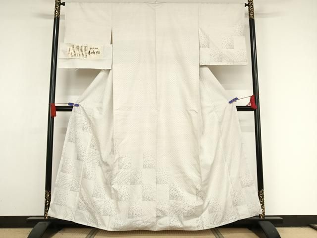 みっきー様　美品　正絹単衣　赤城生紬　創作訪問着単品 Amazon.co.jp: 青柳謹製 赤城紬 櫛引織 単衣 初夏にも 正絹 躾糸