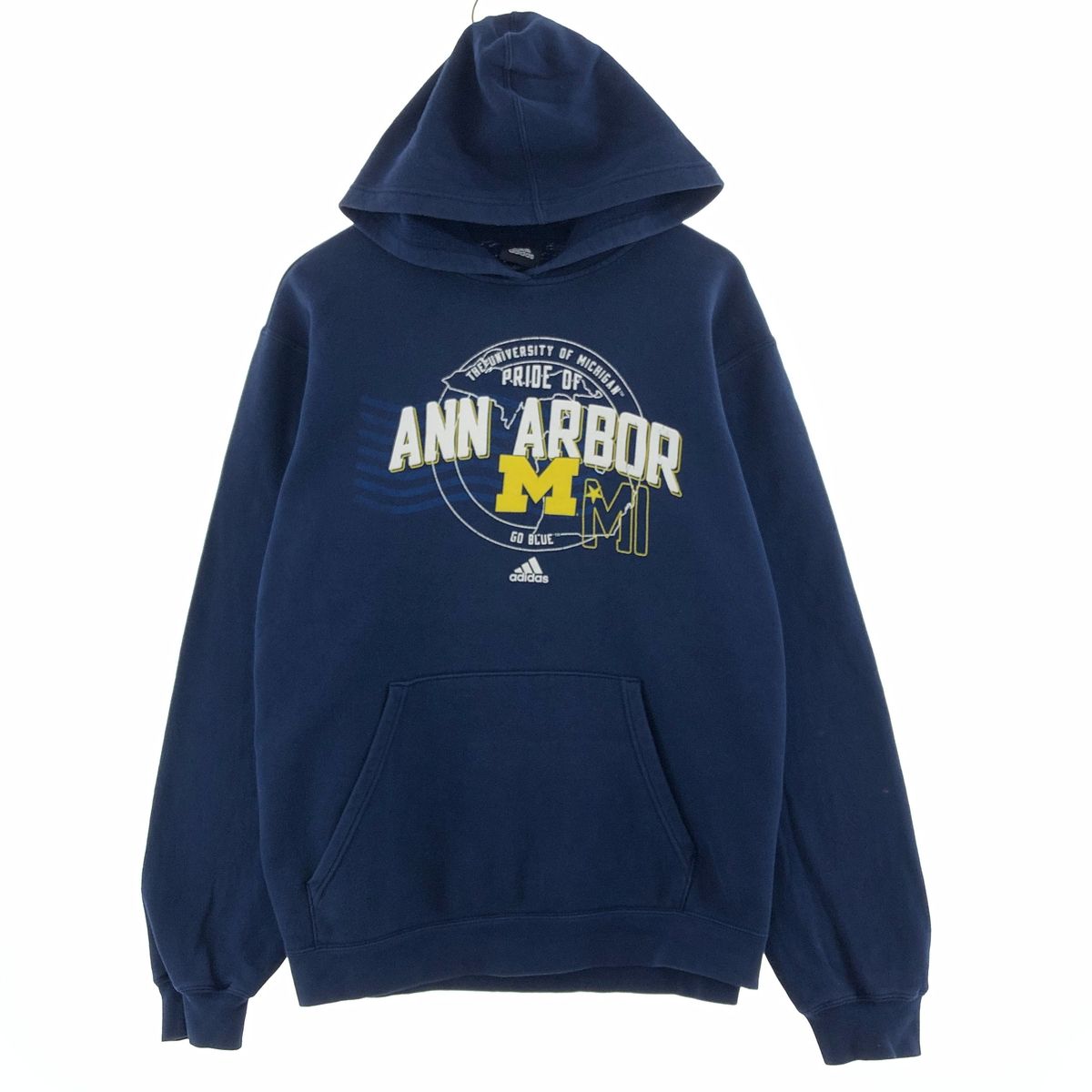 古着 アディダス adidas MICHIGAN ミシガン大学 カレッジ スウェットプルオーバーパーカー メンズM/taa002792