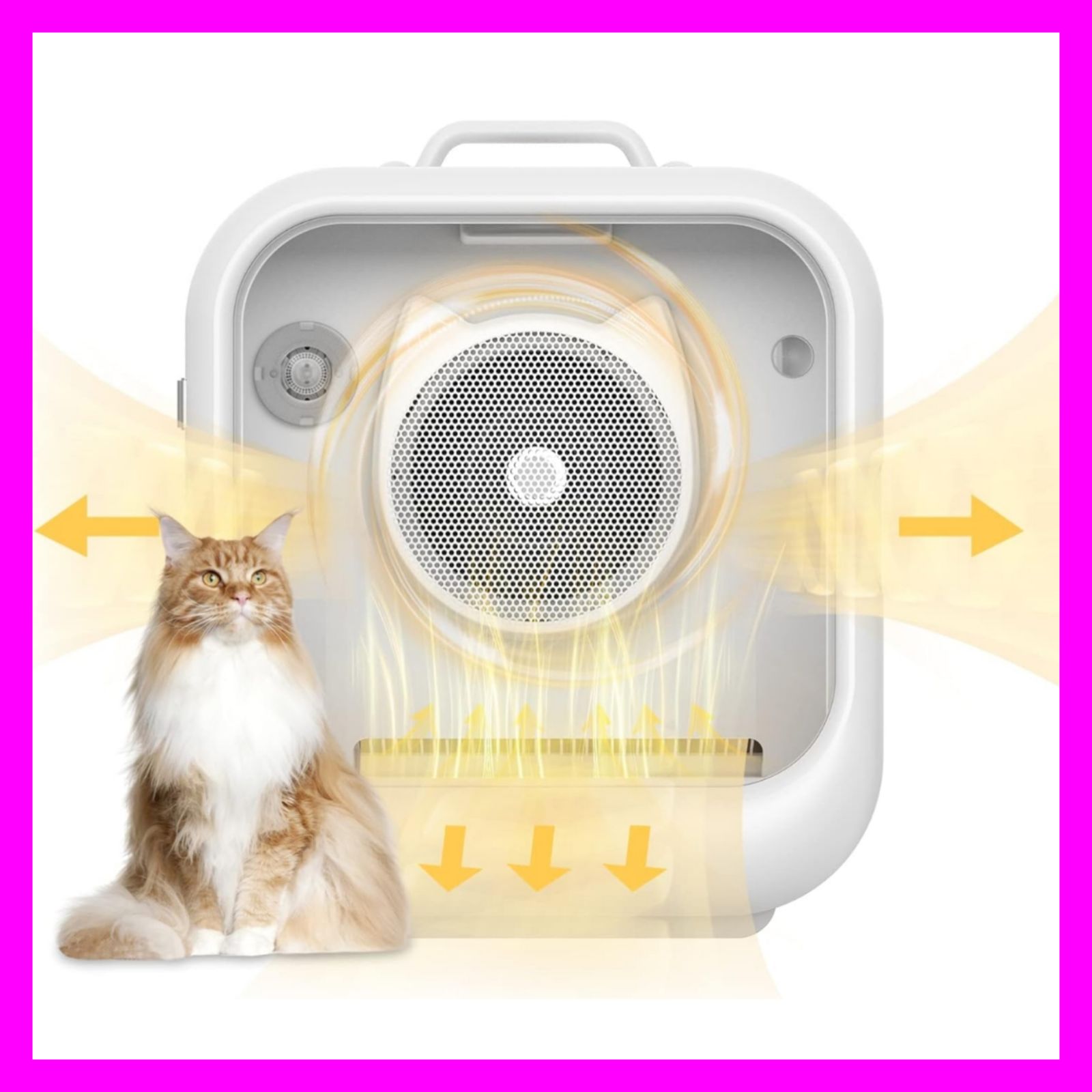 ペットドライルーム ペット用ドライボックス 猫犬兼用 ドライヤーハウス ONLISA MyumyuPro PTC穏やか性能 温度調節 63L大空間 自動乾燥 ボックス 静音設計 多重保護 ハンズフリー 快適 静か お風呂後|花粉|除塵対応 日本語取扱説明書