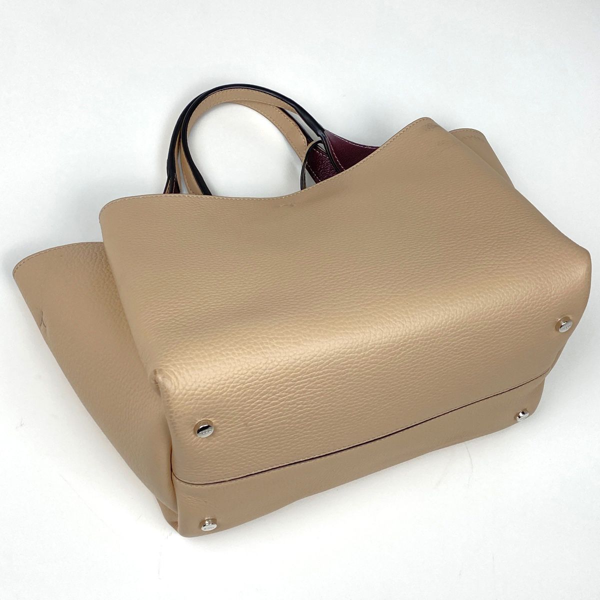 トッズ TOD’S レザーバッグ ミニ Tタイムレス Tステッチ ハンドバッグ レザー ベージュ レディース