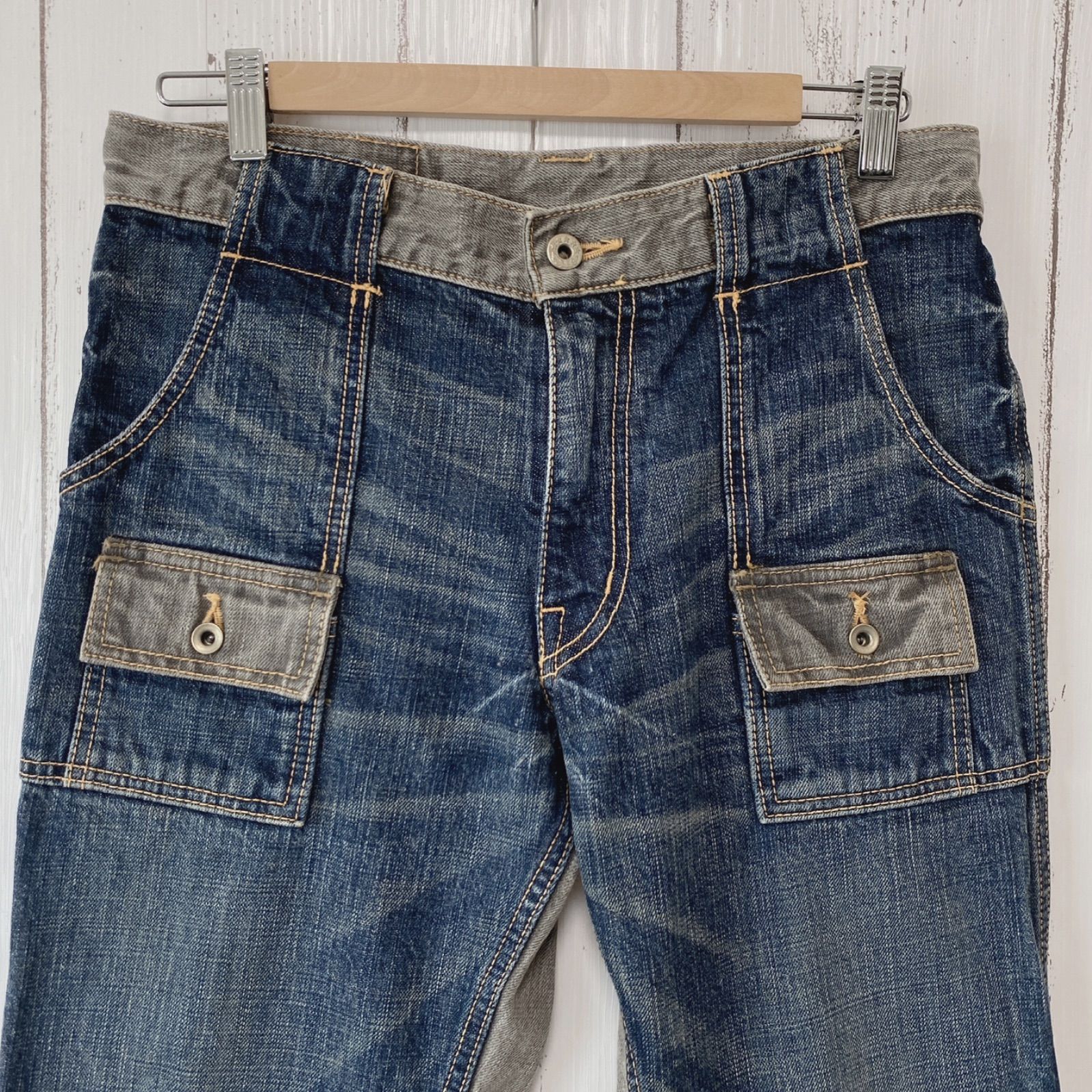 HIGH-ROCK デニム　ブッシュパンツ HIGH ROCK ハイロックデニムused加工ブッシュパンツ