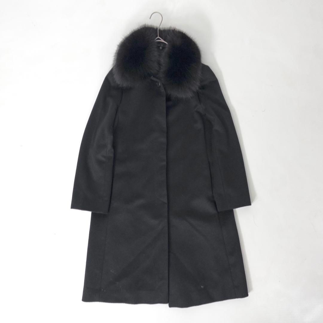 極美品✨ICB ピーコート カシミヤ ブルーフォックスファー 2WAY 黒 L 楽天市場】カシミヤ 100％ ダブル ロング コート ブルー