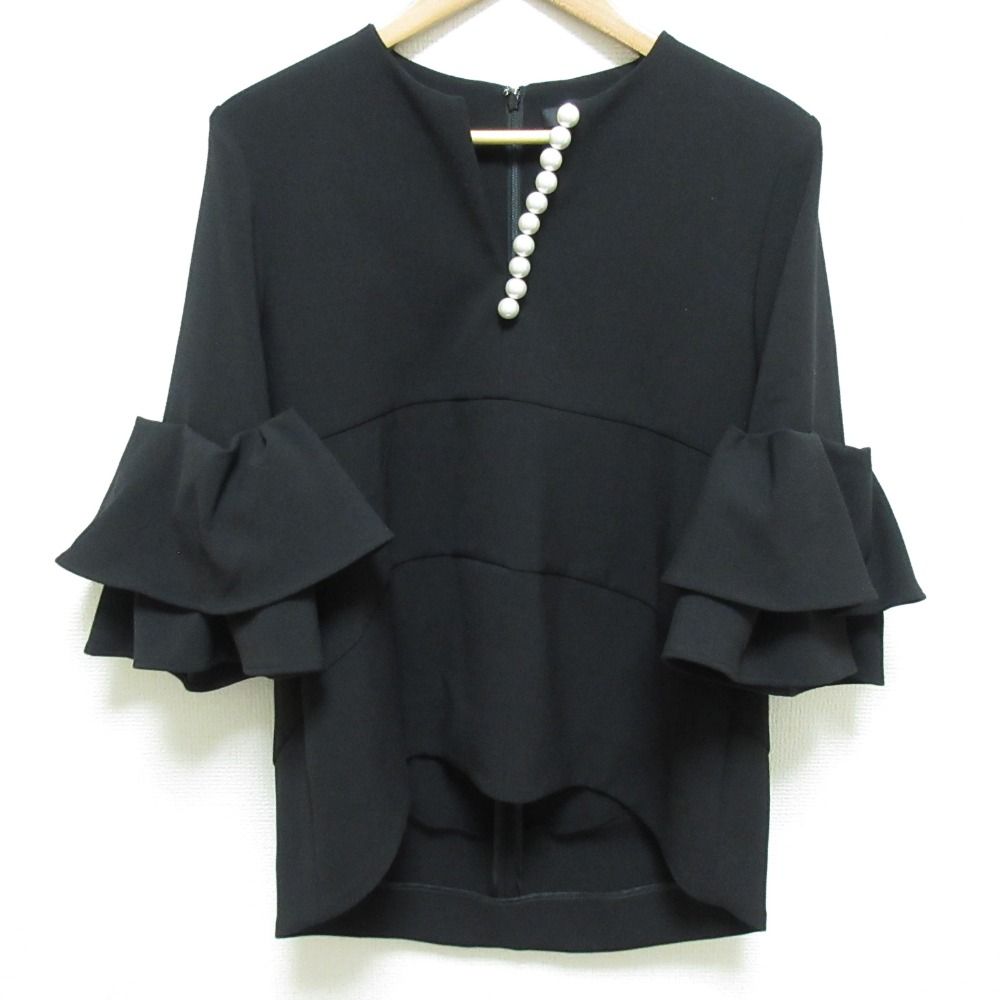 美品 YOKO CHAN ヨーコチャン ティアードスリーブ フェイクパール