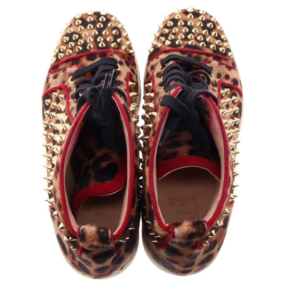 Christian Louboutin レオパード スタッズスニーカー Yahoo!オークション - Christian Louboutin LOU SPIKES LOUBI