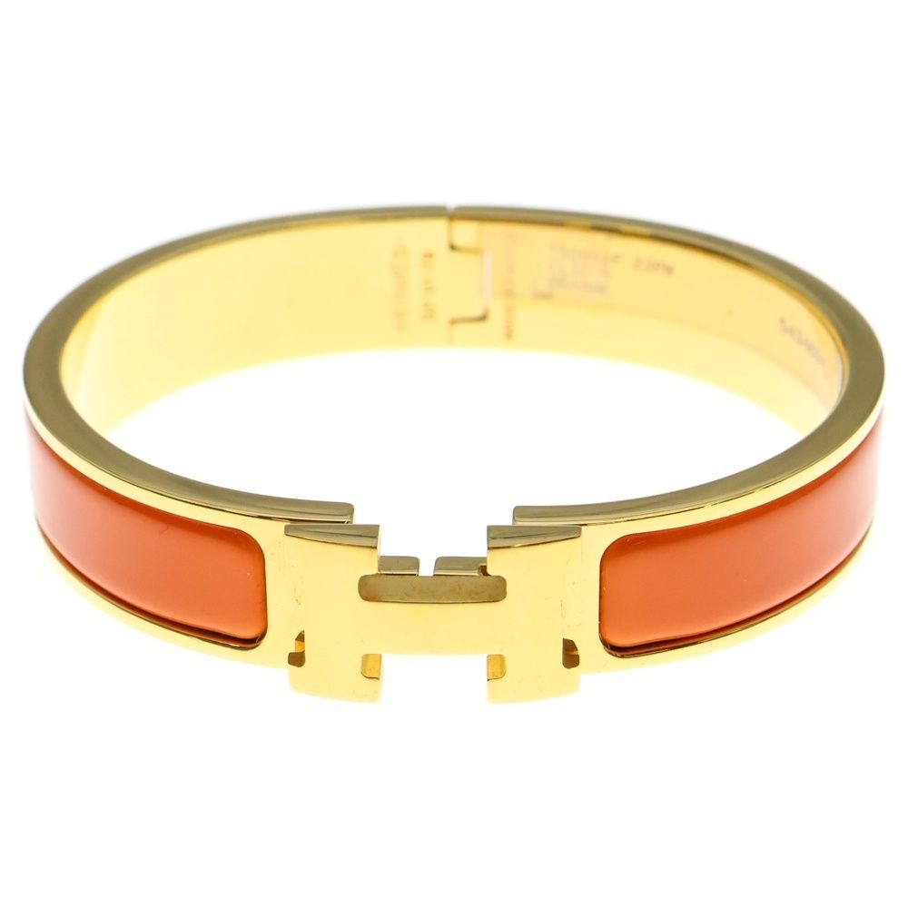 HERMES エルメス クリックH ブレスレット バングル GP ゴールド×オレンジ
