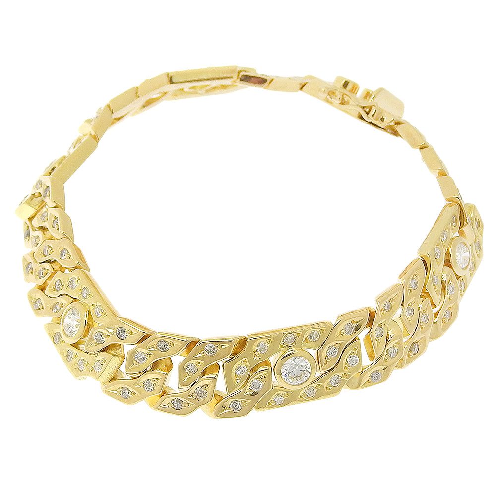 本物保証】 新品同様 ブレスレット 約67.1g K18YG メレダイヤ2.78ct  