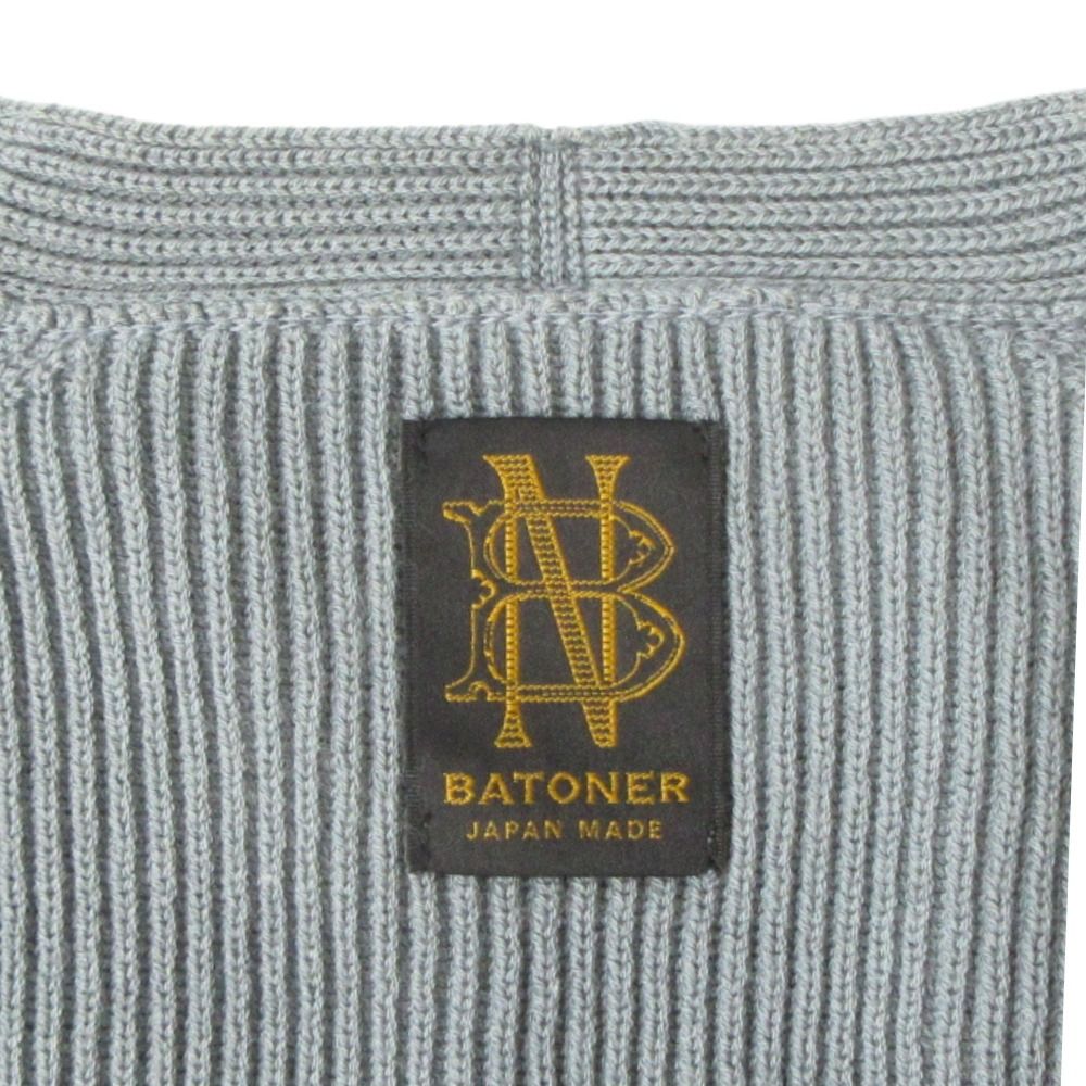 美品 21SS BATONER バトナー  HIGH COUNT RIB V-NECK ニット セーター カットソー 長袖 BN-21SL-019 サイズ2 青 ブルー レディース 古着 中古 BATONER - 美品 21SS BATONER バトナー HIGH COUNT RIB V-NECK