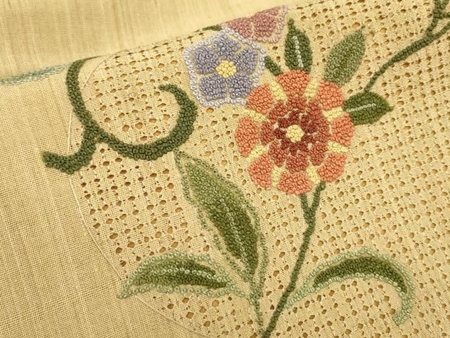 平和屋着物▽中国三大刺繍 相良刺繍 総刺繍 訪問着 花車文