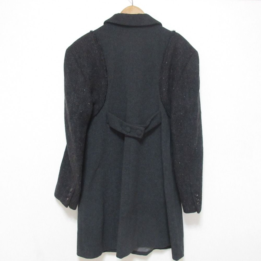 美品 COMME des GARCONS コムデギャルソン ドッキング ウール ステンカラーコート AD1993 サイズM グレー メンズ 古着 中古 USED 美品 COMME des GARCONS コムデギャルソン ドッキング ウール ステン