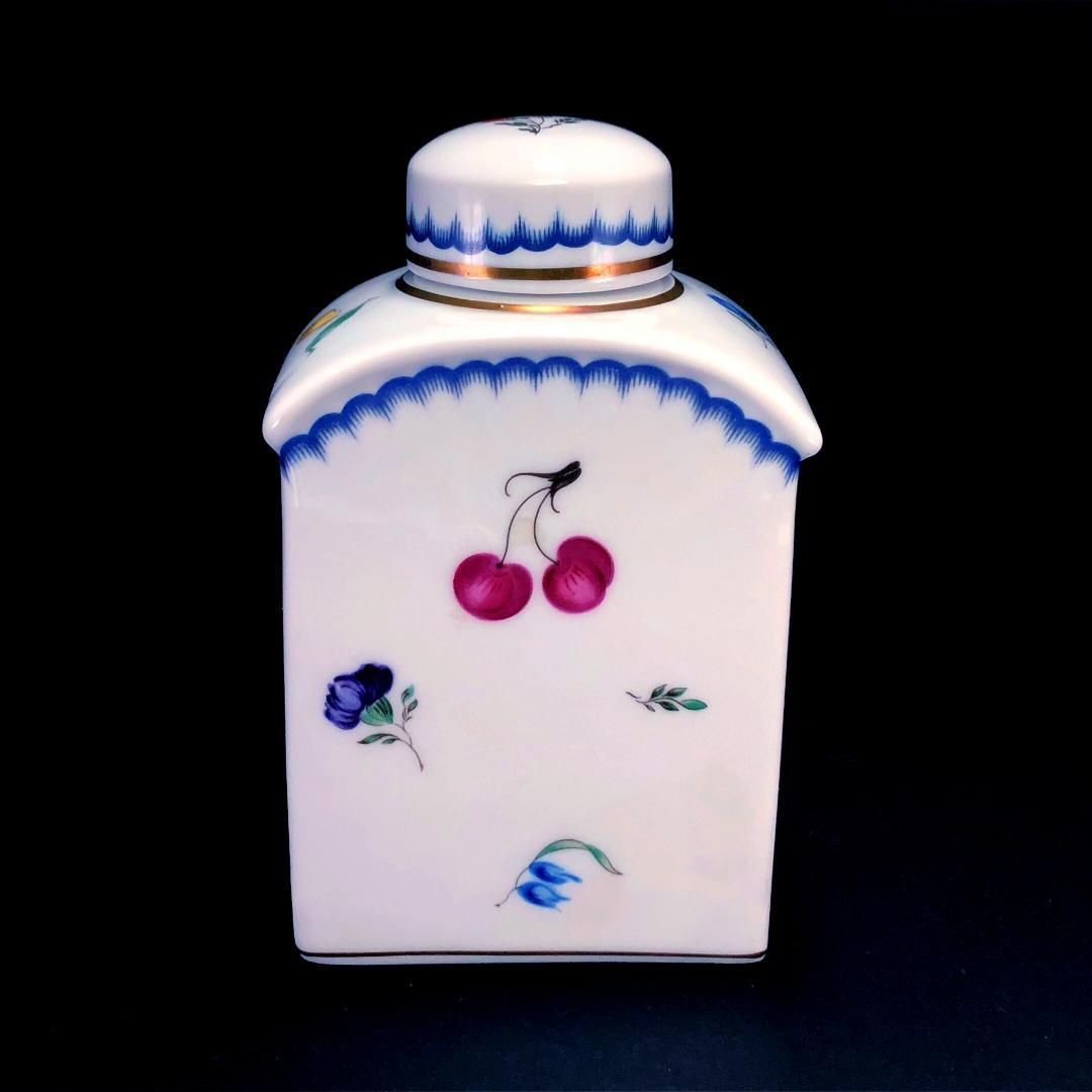 Richard Ginori リチャードジノリ イタリアンフルーツ ティーキャディ 茶葉入れ フルーツ 花 陶器 ホワイト