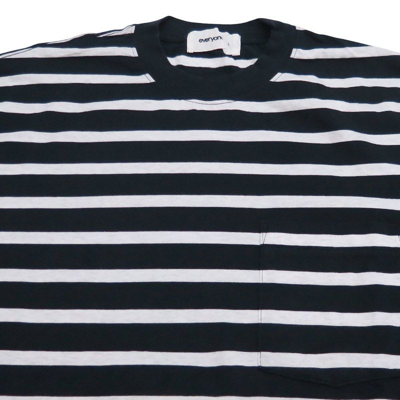 美品 everyone エブリワン HIGH-GAUGE COTTON BORDER LONG SLEEVE TEE 