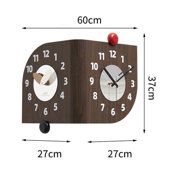 壁掛け時計 掛け時計 壁掛け 両面クロック 静音 おしゃれ 両面時計 曲がり角用 コーナークロック 折りたたみ式 北欧 新生活応援 部屋飾り NEXPOTALLINN_EU