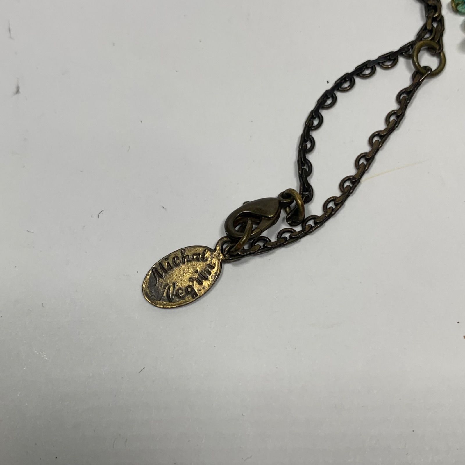 ミハエルネグリン　ヴィンテージ風 天使と蝶 ネックレス Michal Negrin ミハエルネグリン ネックレス グリーン