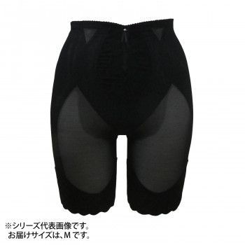 TAMURA Yauco シルキーボディシェイプ ロングガードル YTJ04 ブラック M