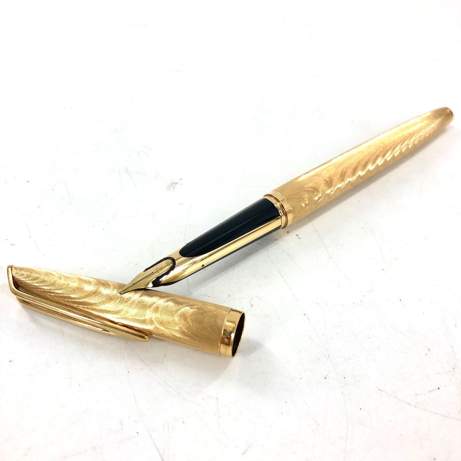 WATERMAN ウォーターマン C/F モアレ PLAQUE OR G 万年筆 ゴールド 18K 750 刻印【ND-687】 - メルカリ